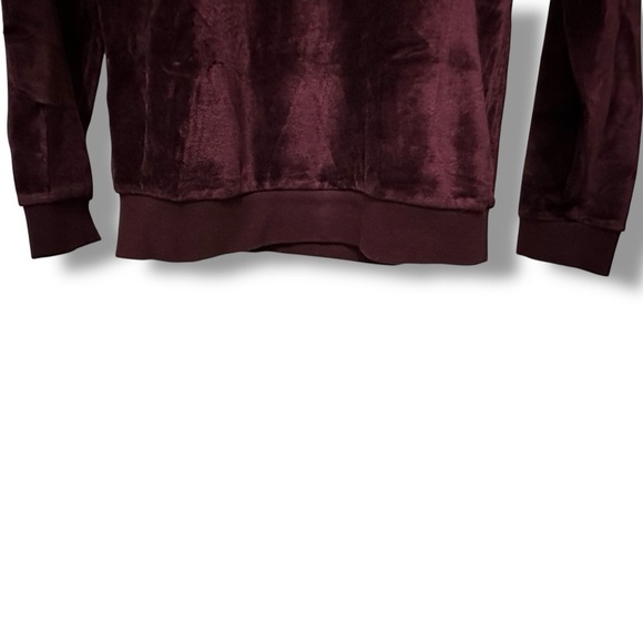 256 ASOS | NWOT Turkey Burgundy Green Velvet Stripe Sweatshirt Pullover (Size S) - Picture 10 of 14